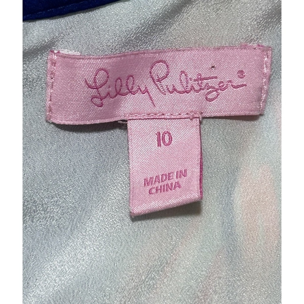 Lilly Pulitzer Women's 10 Going‎ Coastal Kassia Dress Pockets Fish Navy Pink - Picture 9 of 11